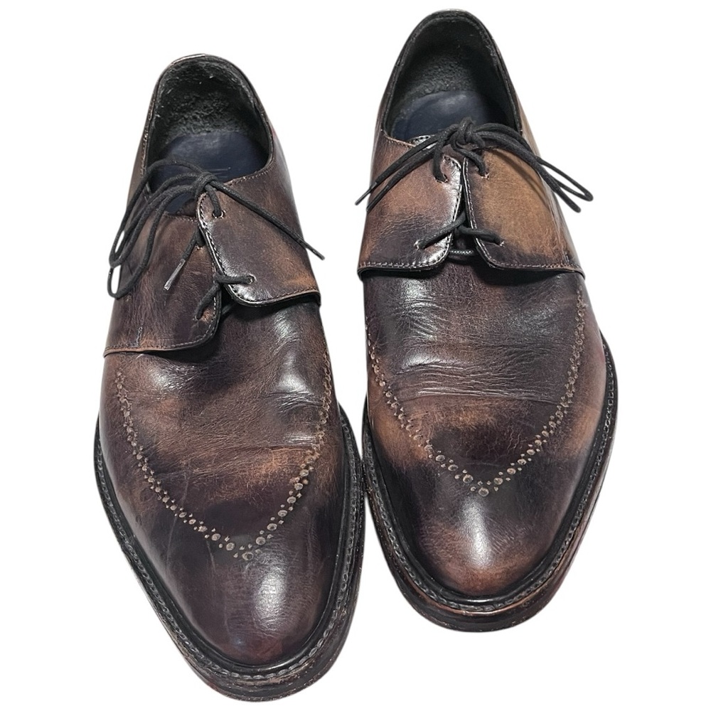 Messico Men’s Genuine Brown Leather Derby Shoes 
Size 10.5